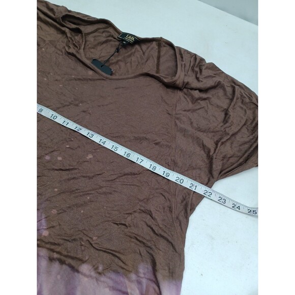 L&B Lucky & Blessed Womens Pullover Brown Pink Top XL Asymmetric NWT - Picture 7 of 9
